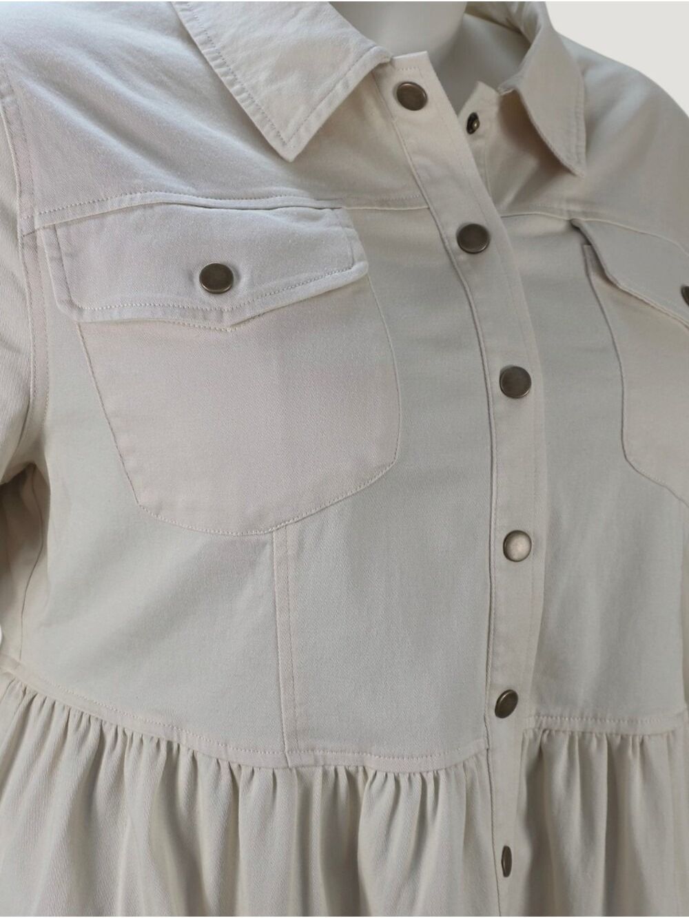 Torrid Birch Peplum Twill Jacket 2X Cream Stretch Utility NWT - Picture 7 of 12